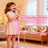 Kids Microphone, 2026 New 5-in-1 Karaoke Machine Toy with Adjustable Height, Built-in Speaker, LED Lights & Music, for Boys and Girls Singing(Pink) view 4