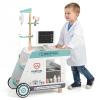 Costzon Kids Wooden Doctor Cart, Pretend Medical Station Toy Set w/ 24 Interactive Accessories, Rolling Wheels, Thermometer, Stethoscope & Rotary Screen, Toddler Mobile Doctor Activity Center (Green) view 1