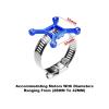 Aluminum 7075-T6 Alloy+304 Stainless Steel 40X40mm RC Cooling Fan Ajustable Mount for 28-42 Series Motor - Blue view 2