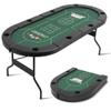 BEHOO 8 Player Folding Poker Tables, Texas Holdem Table with Padded Rails & Cup Holders, Foldable Casino Poker Table, Oval Blackjack Tables Foldable Leisure (Green) view 1