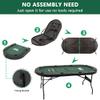 BEHOO 8 Player Folding Poker Tables, Texas Holdem Table with Padded Rails & Cup Holders, Foldable Casino Poker Table, Oval Blackjack Tables Foldable Leisure (Green) view 4