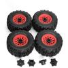 1/10 RC Short Course Tires All-Terrain RC Tires 12mm Hex for 1/10 Scale Traxxas Cars Baja, HPI, Losi Belted Tires /4PCS (Red) view 2