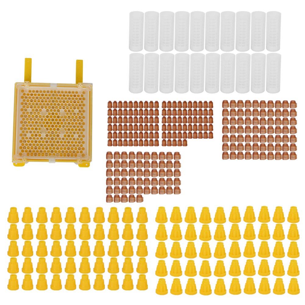 Queen Rearing Set Complete Queen Bee Breeding Kit with Protective Covers for Beekeepers Plastic Bee Keeping Supplies