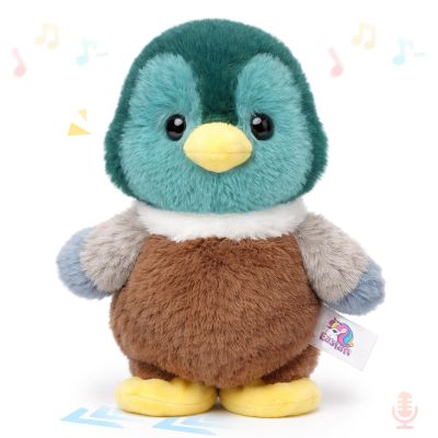 Easfan Talking Mallard Repeats What You Say Walking Singing Stuffed Animal Interactive Plush Toy Funny Walking Toy for Kids Toddlers Christmas Der Gifts,9''