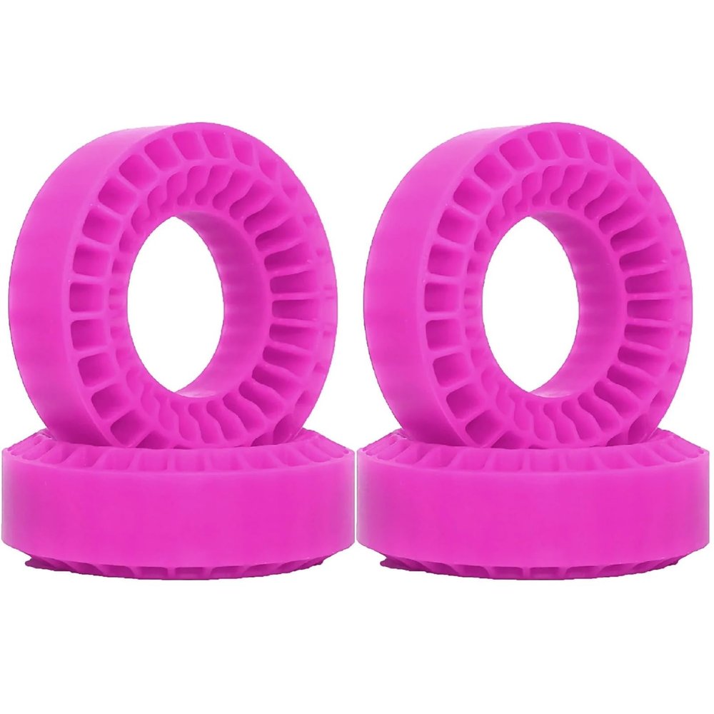 RC Repairs Components For 1/24 4pcs High-Density Silicone Wheel Foams 55mm RC Crawler Tire Upgrades Modification Replacement Parts(Pink)