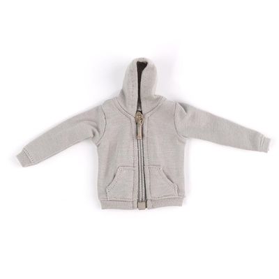1/12 Scale Grey Men's Hoodie Miniature Hooded Top for 6-Inch Collectible Figure (No Figure)