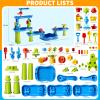 5-Tier Water Table Toys for Toddlers Kids 1-3 4-8, Sand Water Table with Rain Showers Pond, Kids Beach Summer Outdoor Toys Sand and Water Sensory Table, Gifts for Kids Boys Girls Ages 2 3 4 5 6 7 8+ view 2