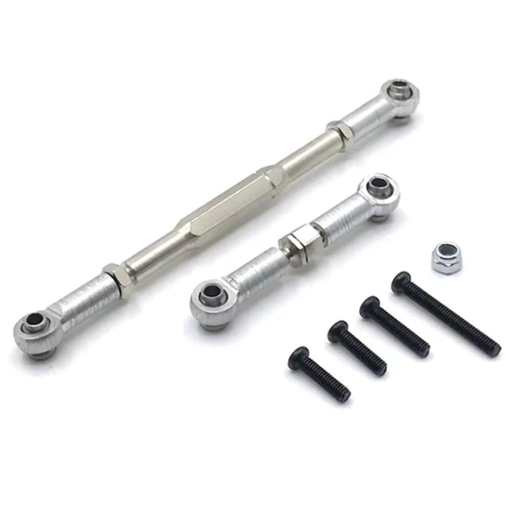 RC Repairs Spare Parts For WPL C14 C24 B14 B16 B24 B36 1/16 For Henglong FY For JJRC Metal Upgrade Steering Servo Rod Remote Control Car Accessories(Silver)