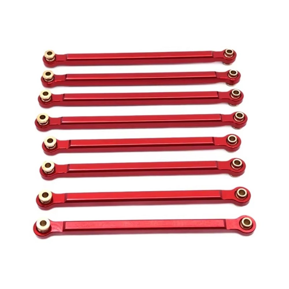 RC Repairs Spare Parts For MN For MN128 MN86 G500 1/12 8Pcs Metal Upgrade Replacement Chassis Fixing Rod Remote Control Car Accessories(Red)