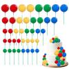 Bcxfbxd 40 Pcs Mini Balls Cake Toppers Round Balls Cupcake Topper for DIY Birthday Anniversary Cake Decorations (Red Yellow Blue Green) view 1