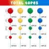 Bcxfbxd 40 Pcs Mini Balls Cake Toppers Round Balls Cupcake Topper for DIY Birthday Anniversary Cake Decorations (Red Yellow Blue Green) view 2