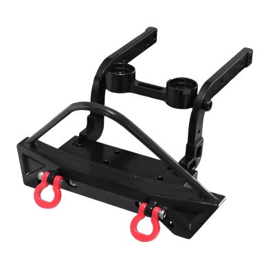 Aluminum Alloy Front Bumper with Electric Winch for MJX H12Y H12Y+RC Car Upgrade Parts and Accessories(Black)