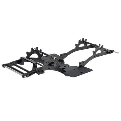 BritBolt Carbon Fiber Chassis Frame Rail with Delrin Skid and Servo Mount Compatible with 1 10 Scale RC Crawler Compatible with VS4 10 Comp Builds DIY Upgrade Parts(LCG Chassis Kit A)