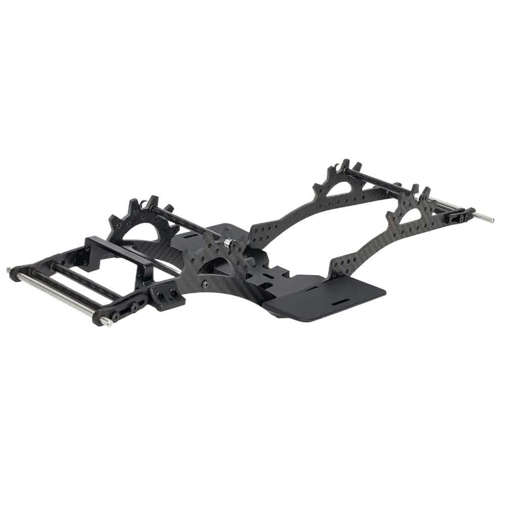 BritBolt Carbon Fiber Chassis Frame Rail with Delrin Skid and Servo Mount Compatible with 1 10 Scale RC Crawler Compatible with VS4 10 Comp Builds DIY Upgrade Parts(LCG Chassis Kit A)