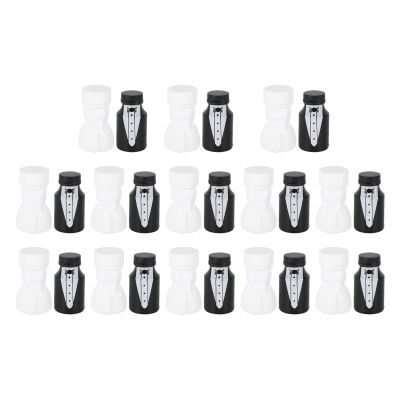 DIRBAK Bride and Groom Bubble Bottle Set, Wedding Party Favors with Leak minimizes Leakage Design, Black and White Themed Bubble Blowers for Anniversary with Engagement Celebrations, 26