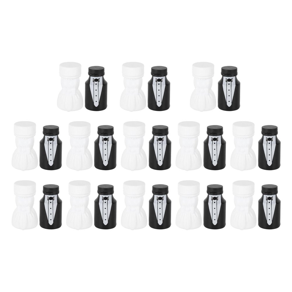 DIRBAK Bride and Groom Bubble Bottle Set, Wedding Party Favors with Leak minimizes Leakage Design, Black and White Themed Bubble Blowers for Anniversary with Engagement Celebrations, 26