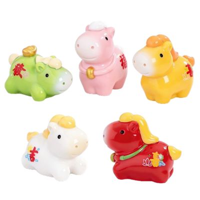 2026 Year of The Horse Figurine,Cute Cartoon Zodiac Pony Desk Decor for Chinese New Year,Good Luck Charm Gift for Home Office Decoration (5)