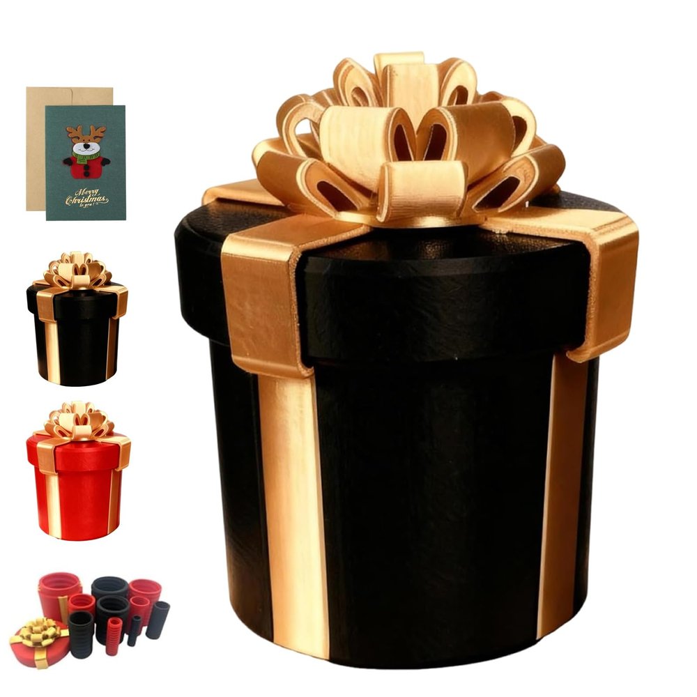 2026 New Annoying Nested Screw Gift Box, Prank Gag for Cash & Surprises, Reusable Money Puzzle Box with Multi-Layer Screwed Fun for Birthday, Christmas(Black)