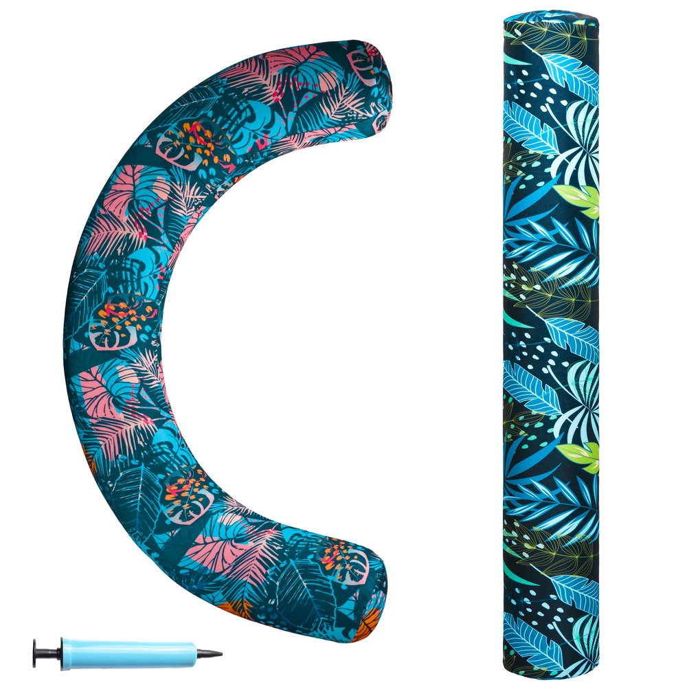 2 Pack Inflatable Pool Noodles for Adults, Soft Fabric Covered Quick Drying Swimming Pool Noodle, Large Pool Floats Noodles with Hand Pump for Pool, Beach, Lake, Summer Party, Water Fun