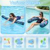 2 Pack Inflatable Pool Noodles for Adults, Soft Fabric Covered Quick Drying Swimming Pool Noodle, Large Pool Floats Noodles with Hand Pump for Pool, Beach, Lake, Summer Party, Water Fun view 3
