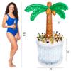63''Inflatable Palm Tree Cooler, Tropical Luau Pool Party Decorations, Inflatable Cooler for Parties Jungle Hawaiian Birthday Party Supplies Tropical Themed Summer Outdoor Party Decorations (White) view 2