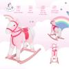 Kids Plush Toy Rocking Horse Pony Toddler Ride on Animal for Girls Pink Birthday Gifts with Realistic Sounds, Pink view 4
