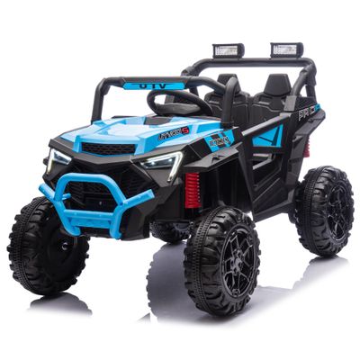 24V 400W Kids Ride On Electric UTV W/Parents Remote Control,Four-Wheel Suspension,LED Lights,Portable Handle,Advanced Center Panel with USB,MP3,Music,Bluetooth,Power Display for Kids Aged 3+.