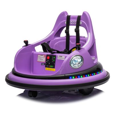 12V Ride on Bumper car for Kids,Electric car for Kids,1.5-5 Years Old,W/Remote Control, LED Lights, Bluetooth & 360 Degree Spin, Vehicle Body with Anti-Collision Padding Five-Point Safety Belt,2wd