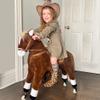 Qaba Kids Ride-on Walking Horse with Easy Rolling Wheels, Soft Huggable Body, & a Large Size for Kids 5-16 Years view 2
