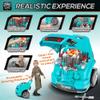 Kids Truck Engine Toy, Kids Mechanic Car Repair Set, Engine Disassembly Play Workshop, Includes 61 Pieces, Steering Wheel, Horn, Light for 3-5 Years Old, Teal view 4