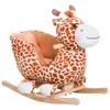 Qaba Kids Plush Rocking Horse Giraffe Style Themed Ride-On Chair Toy with Sound Brown view 1