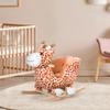 Qaba Kids Plush Rocking Horse Giraffe Style Themed Ride-On Chair Toy with Sound Brown view 2