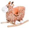 Qaba Kids Plush Rocking Horse Giraffe Style Themed Ride-On Chair Toy with Sound Brown view 3