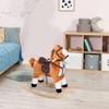 Kids Plush Toy Rocking Horse Ride on with Realistic Sounds - Brown view 2
