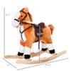 Kids Plush Toy Rocking Horse Ride on with Realistic Sounds - Brown view 3