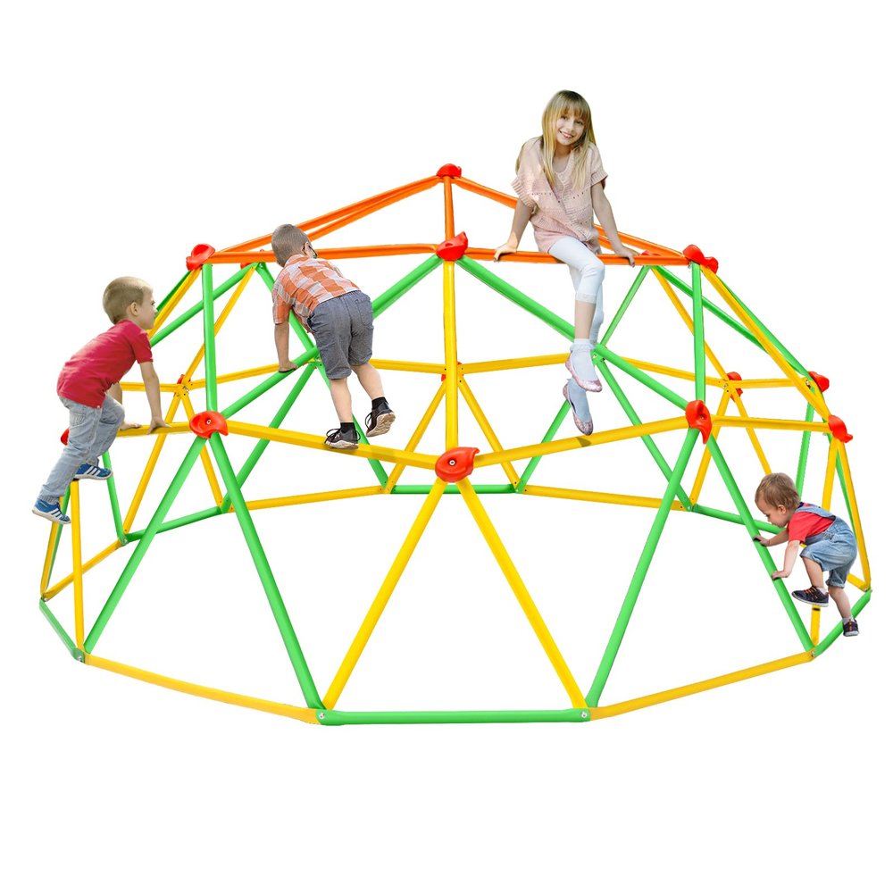AIMUCT 10FT Climbing Dome, Outdoor Jungle Gym for Kids 3-8, Anti-Rust Metal Geometric Dome Climber Supporting 800 Lbs Outdoor Playset and Play Equipment.