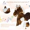 Qaba Kids Metal Plush Ride-On Rocking Horse Chair Toy with Nursery Rhyme Music - Dark Brown view 3