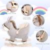Kids Rocking Chair, Plush Ride On Rocking Horse Donkey with Sound, Wood Base Seat, Safety Belt, Baby Toddler Rocker Toy for 18-36 Months, Gray view 4