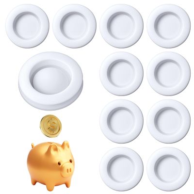 10 Pieces Piggy Bank Stopper, Piggy Bank Plug, White Rubber Stopper Covers, 1.45 Inch Outer Diameter, Money Saving Box Closure, Hole Protector and Seal