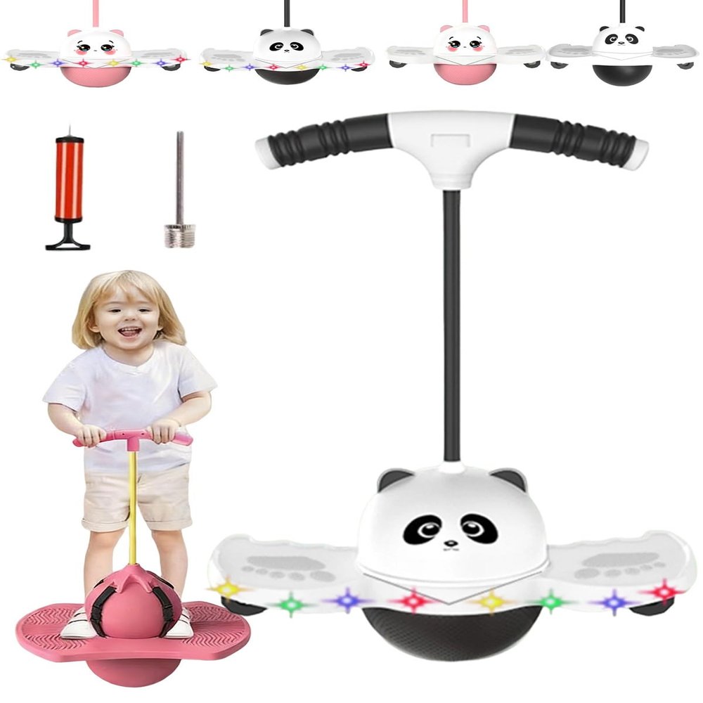 Children's Balance Jumping Ball, Fun Balance Bounce Toy - Bouncing Game Training, Jumper with Handle Pump for Kids, High Jump Toys Bounce Trick Board Pogo Bouncing Hopper Stick for Boys Girls