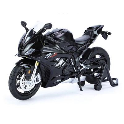 Collection Cross-Country Sound Light Toy Gift 1:12 for BMW S1000RR M Version Racing 2023 Motorcycle Model Diecast Alloy Metal(Black)