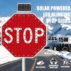 Aluminum Octagon Road Signs Traffic LED Blinking Stop Sign,24" Solar Powered LED Stop Sign,Octagon Metal Frame,for Highways,Schools, Urban areas,and Parks view 2