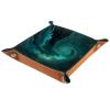 Abstract Clouds and Sky Folding Leather Dice Tray for Rolling, RPG DND Table Desk Dice Holder Mat Rolling Tray for Tabletop Board Game, Suitable for 5e, Warhammer 40k, 6.3"x6.3" view 1