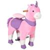 Qaba Ride On Real Walking Unicorn with Sparkly Horn, Soft Plush Ride On Rocking Horse Bearing 176lbs, Imaginative Interactive Toy for Kids, Unicorn Gifts view 1