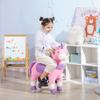 Qaba Ride On Real Walking Unicorn with Sparkly Horn, Soft Plush Ride On Rocking Horse Bearing 176lbs, Imaginative Interactive Toy for Kids, Unicorn Gifts view 2