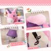 Qaba Ride On Real Walking Unicorn with Sparkly Horn, Soft Plush Ride On Rocking Horse Bearing 176lbs, Imaginative Interactive Toy for Kids, Unicorn Gifts view 3