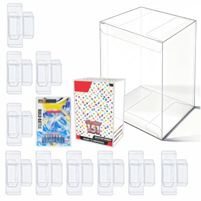 10PCS Clear PET Plastic Protector Case for Booster Bundle / Build & Battle 0.45mm Thick Foldable Clear Display Box Plastic Display Case (10 PCS)