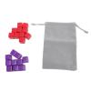 16mm Multicolor DIY Dice Set 20PCS Plastic Six Sided Dices with Storage Bag for Board Games Red Purple view 1