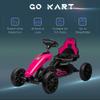 Aosom Kids Pedal Go Kart, Outdoor Ride on Toys with Swing Axle, Adjustable Seat, Handbrake, 4 Shock-Absorbing Wheels, Gift for Boys and Girls Aged 3-8 Years Old, Pink view 2
