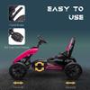 Aosom Kids Pedal Go Kart, Outdoor Ride on Toys with Swing Axle, Adjustable Seat, Handbrake, 4 Shock-Absorbing Wheels, Gift for Boys and Girls Aged 3-8 Years Old, Pink view 3